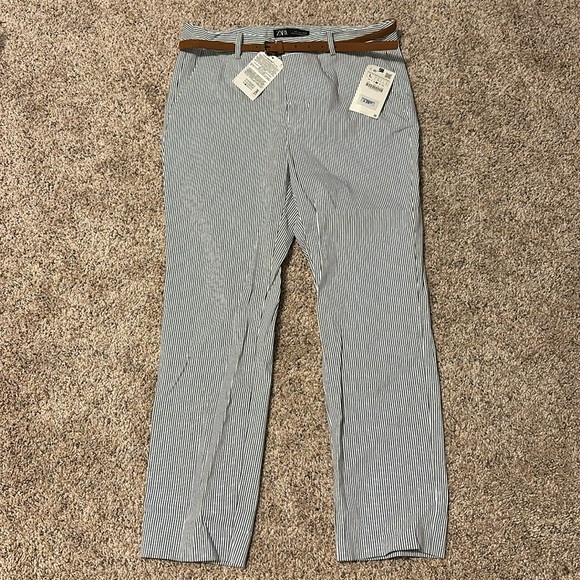 Zara Pants & Jumpsuits Zara Work Pants With Belt Poshmark